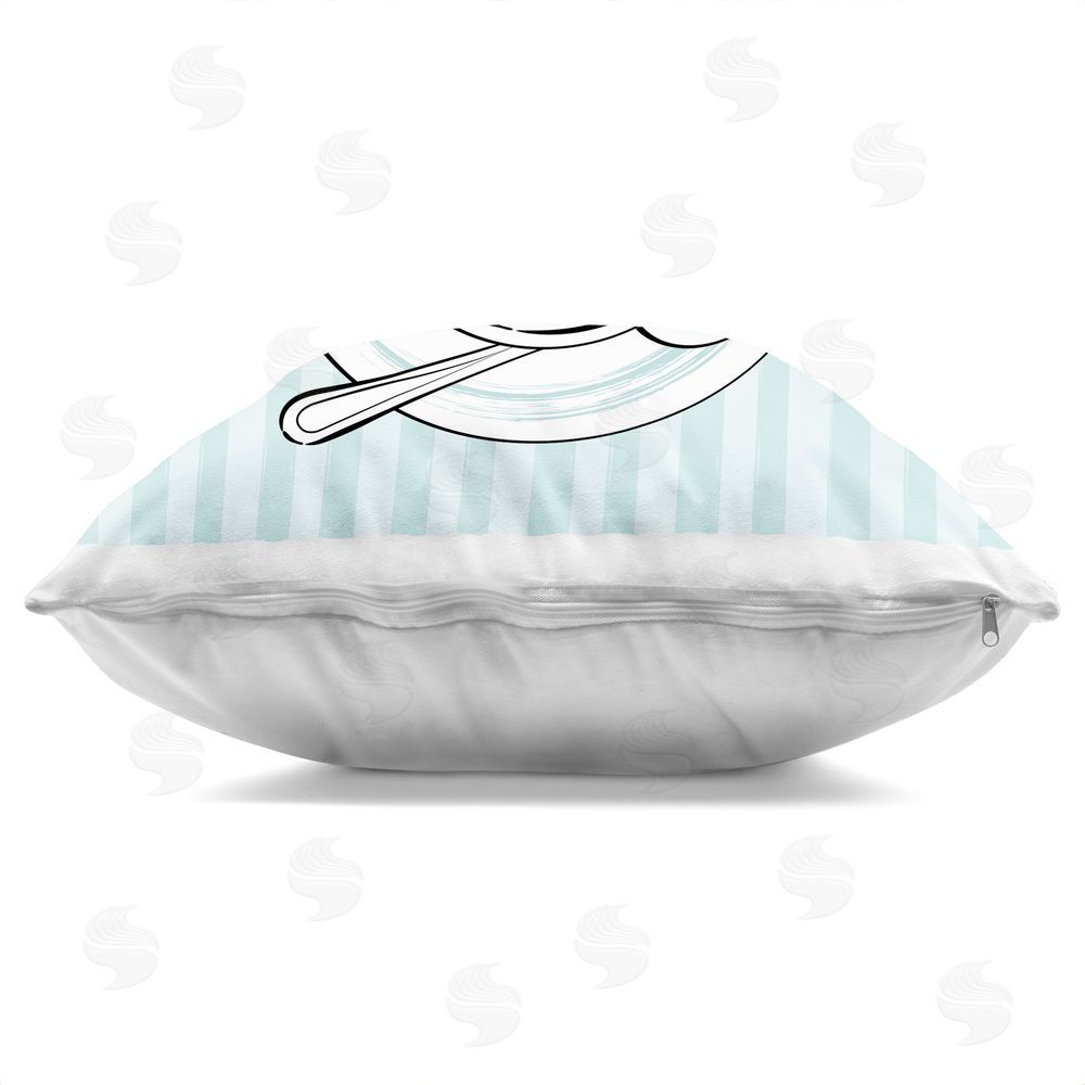 Martina Pavlova Coffee Love Hashtag Square Printed Throw Pillow Side View with Zipper Detail