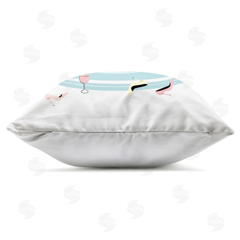 Martina Pavlova Shoe Bath High Heel Soak Outdoor Quick-Dry Polyester Square Throw Pillow Zipper Detail
