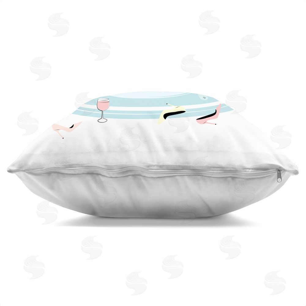 Martina Pavlova Shoe Bath High Heel Soak Indoor Plush Polyester Square Throw Pillow Zipper Detail