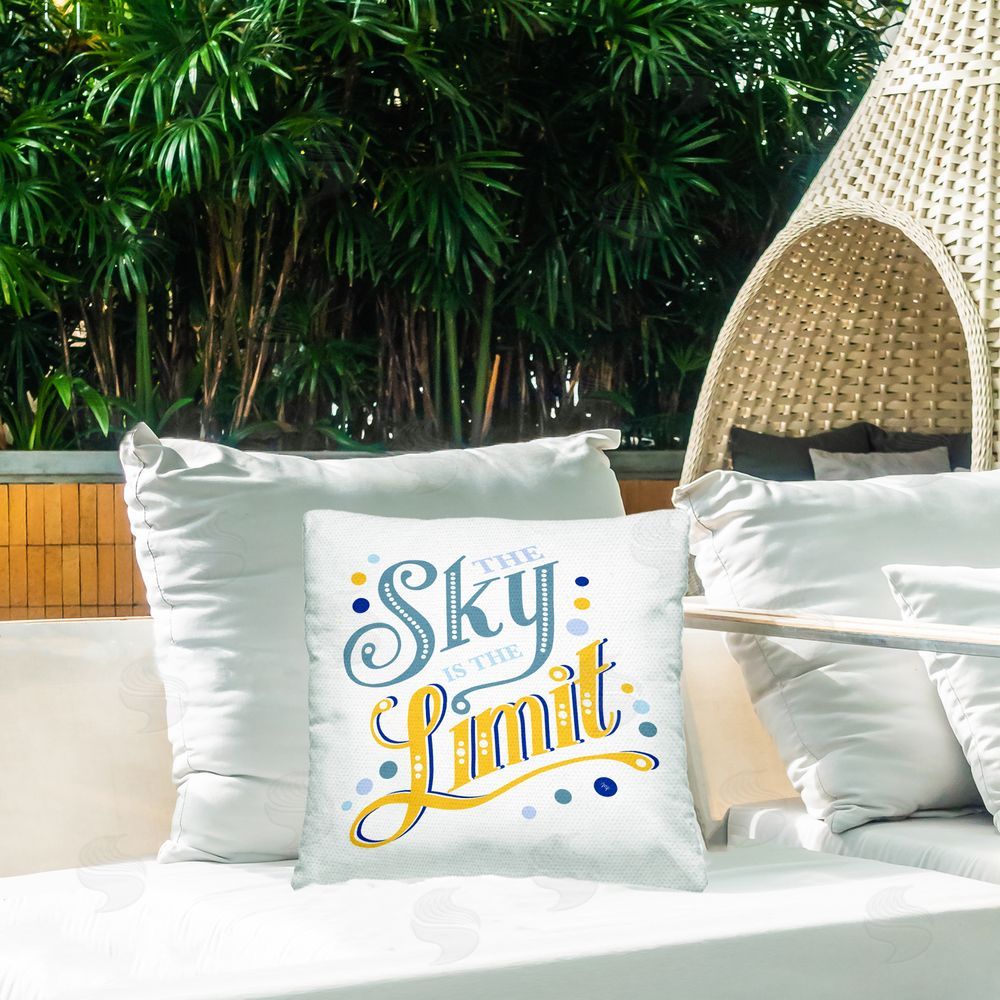 Martina Pavlova Sky Is The Limit Inspirational Outdoor Quick-Dry Polyester Printed Square Pillow on Patio