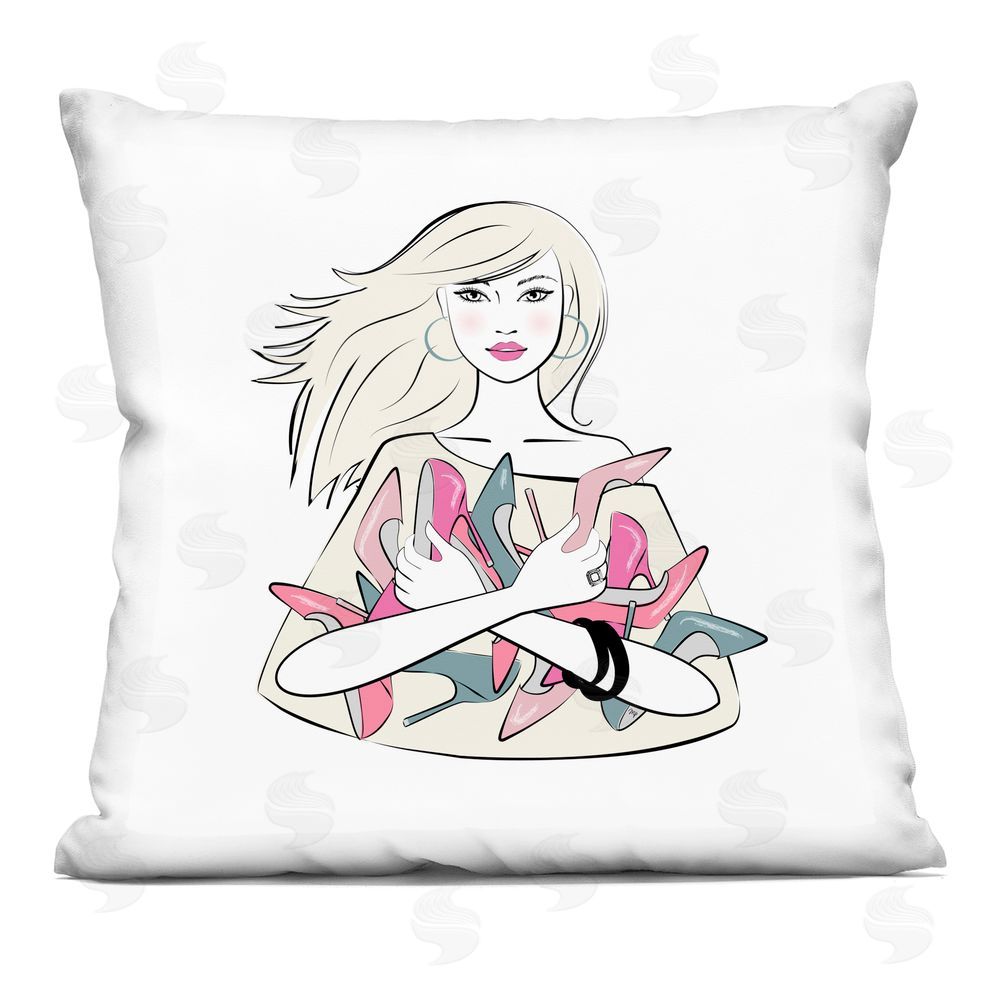 Martina Pavlova Shoe Lover's Heel Collection Indoor Plush Polyester Square Throw Pillow