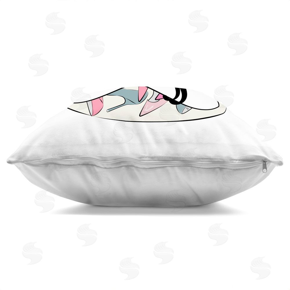 Martina Pavlova Shoe Lover's Heel Collection Indoor Plush Polyester Square Throw Pillow Zipper Detail