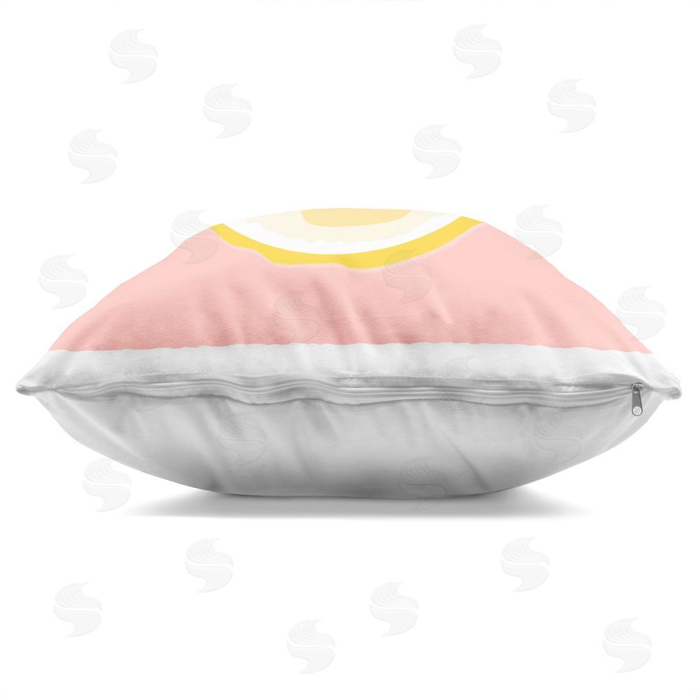 Martina Pavlova Keep Life Sweet Lemon Slice Indoor Plush Polyester Square Throw Pillow Zipper Detail