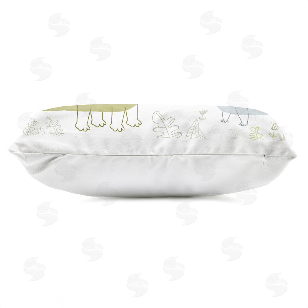 Carla Daly Earthy Jurassic Dinosaurs Outdoor Quick-Dry Polyester Lumbar Pillow Zipper Detail