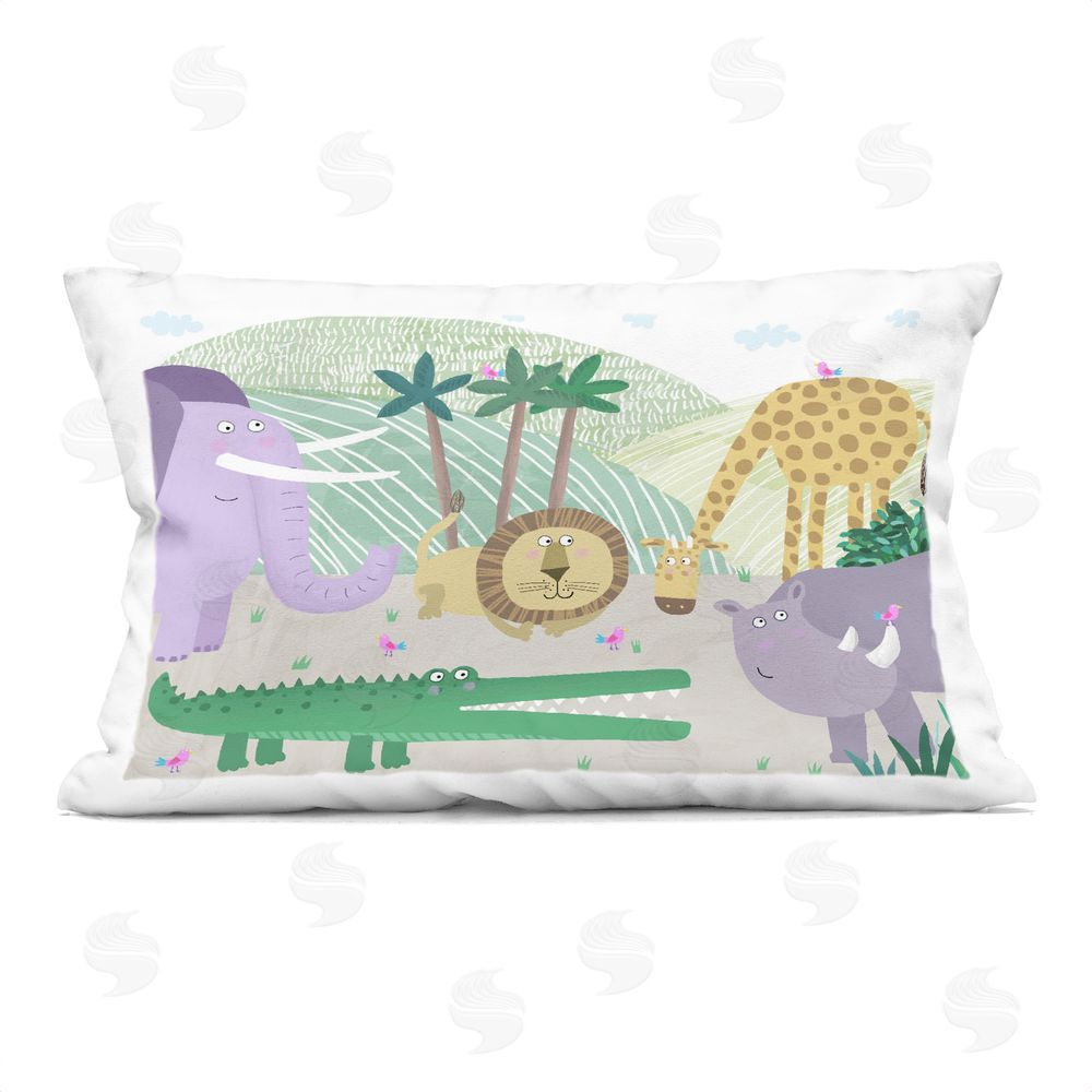 Carla Daly Jungle Savannah Animals Indoor Plush Polyester Lumbar Pillow