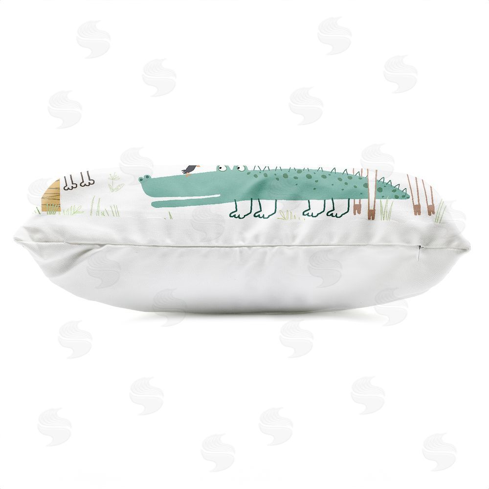 Carla Daly Safari Animals Out and About Outdoor Quick-Dry Polyester Lumbar Pillow Zipper Detail