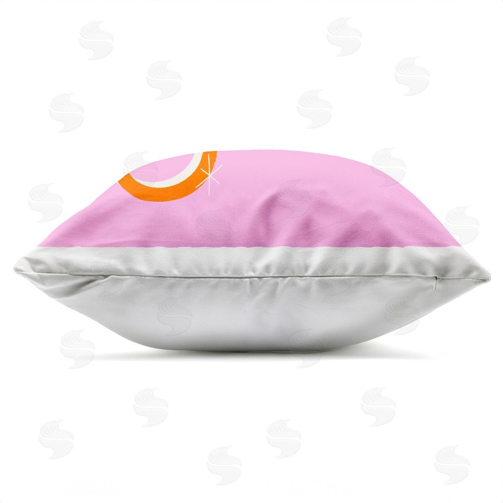 Indira Prieto | IndySign Born To Shine on Pink Outdoor Quick-Dry Polyester Square Throw Pillow Zipper Detail