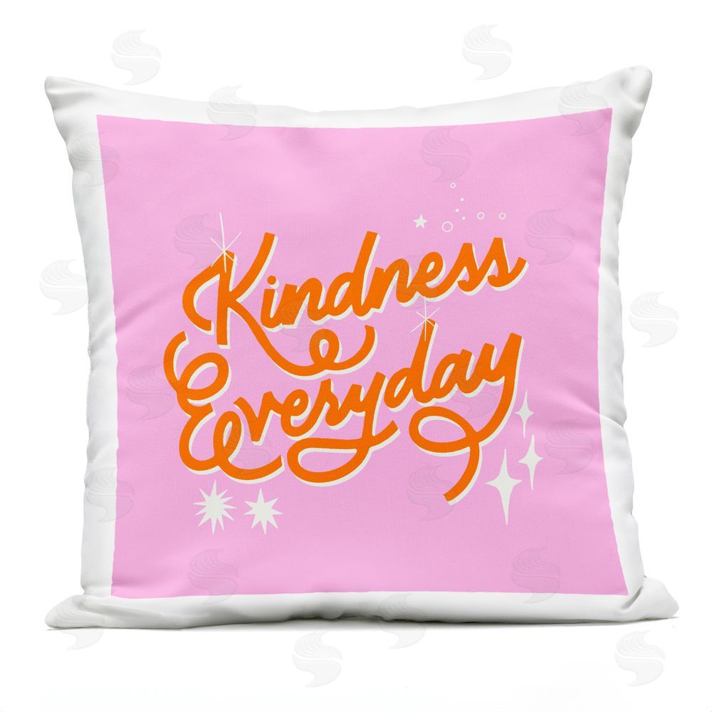 Indira Prieto | IndySign Cursive Kindness Everyday Outdoor Quick-Dry Polyester Square Throw Pillow
