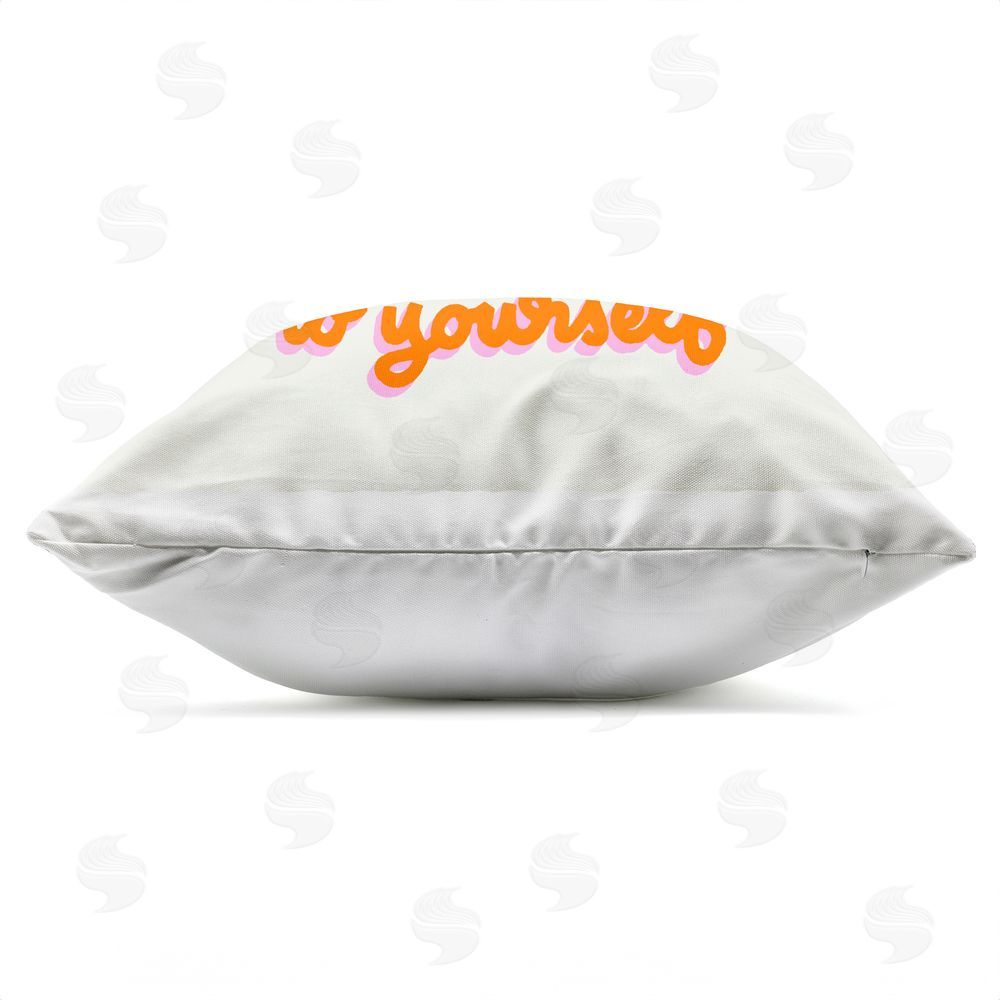 Indira Prieto | IndySign Be Nice To Yourself Outdoor Quick-Dry Polyester Square Throw Pillow Zipper Detail