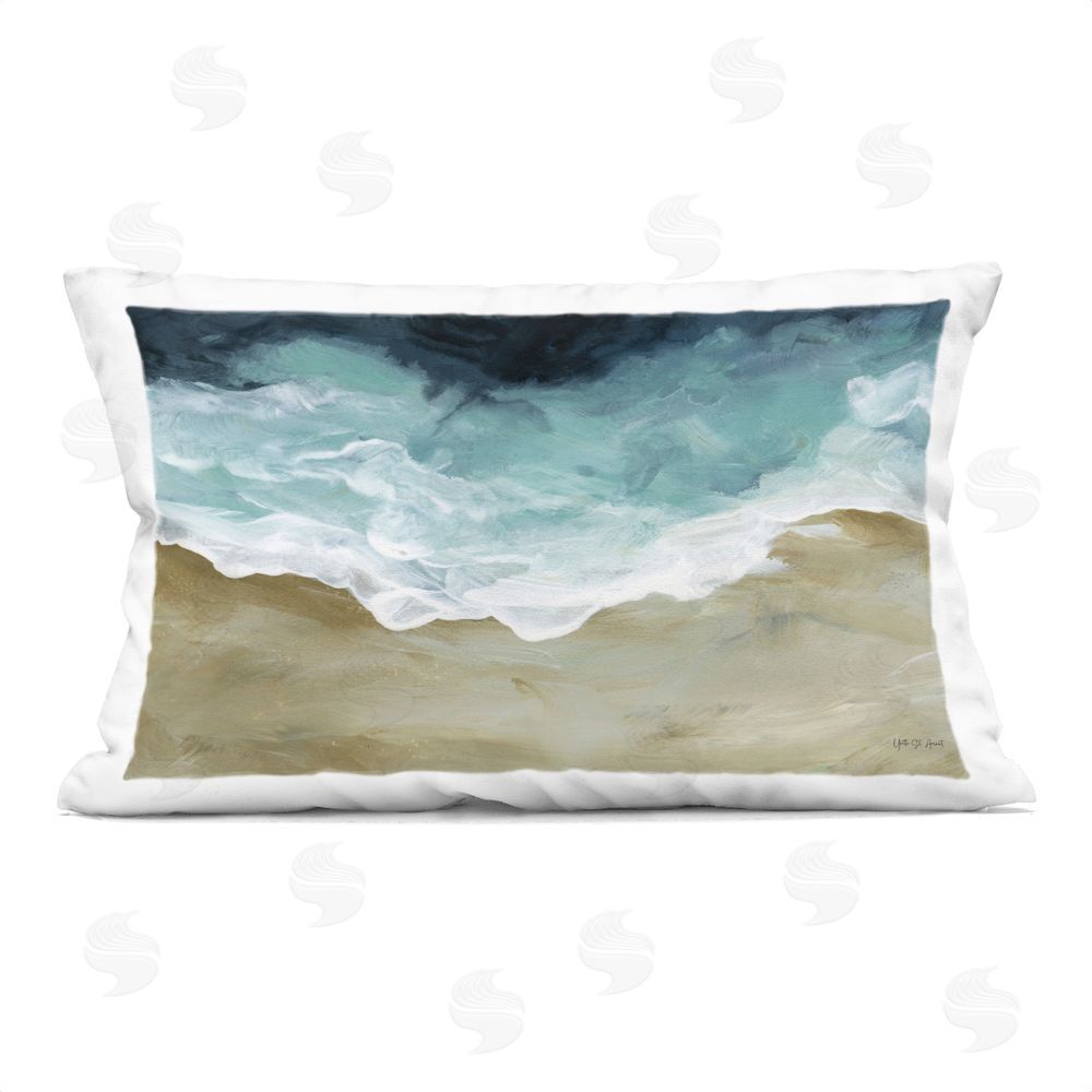 Yvette St. Amant Moody Beachscape Foam Shore Indoor Plush Polyester Lumbar Pillow