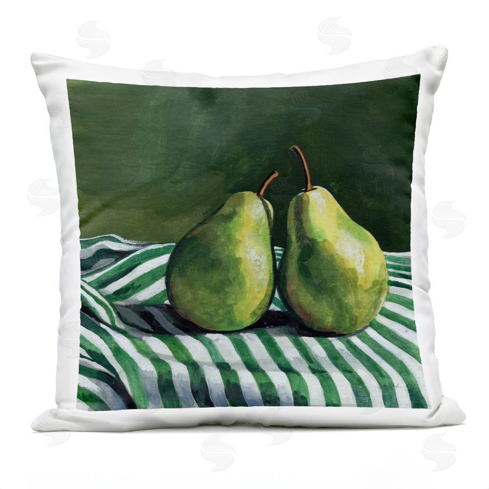 Kate Jarvik Birch A Pair of Pears Still Life Outdoor Quick-Dry Polyester Square Throw Pillow