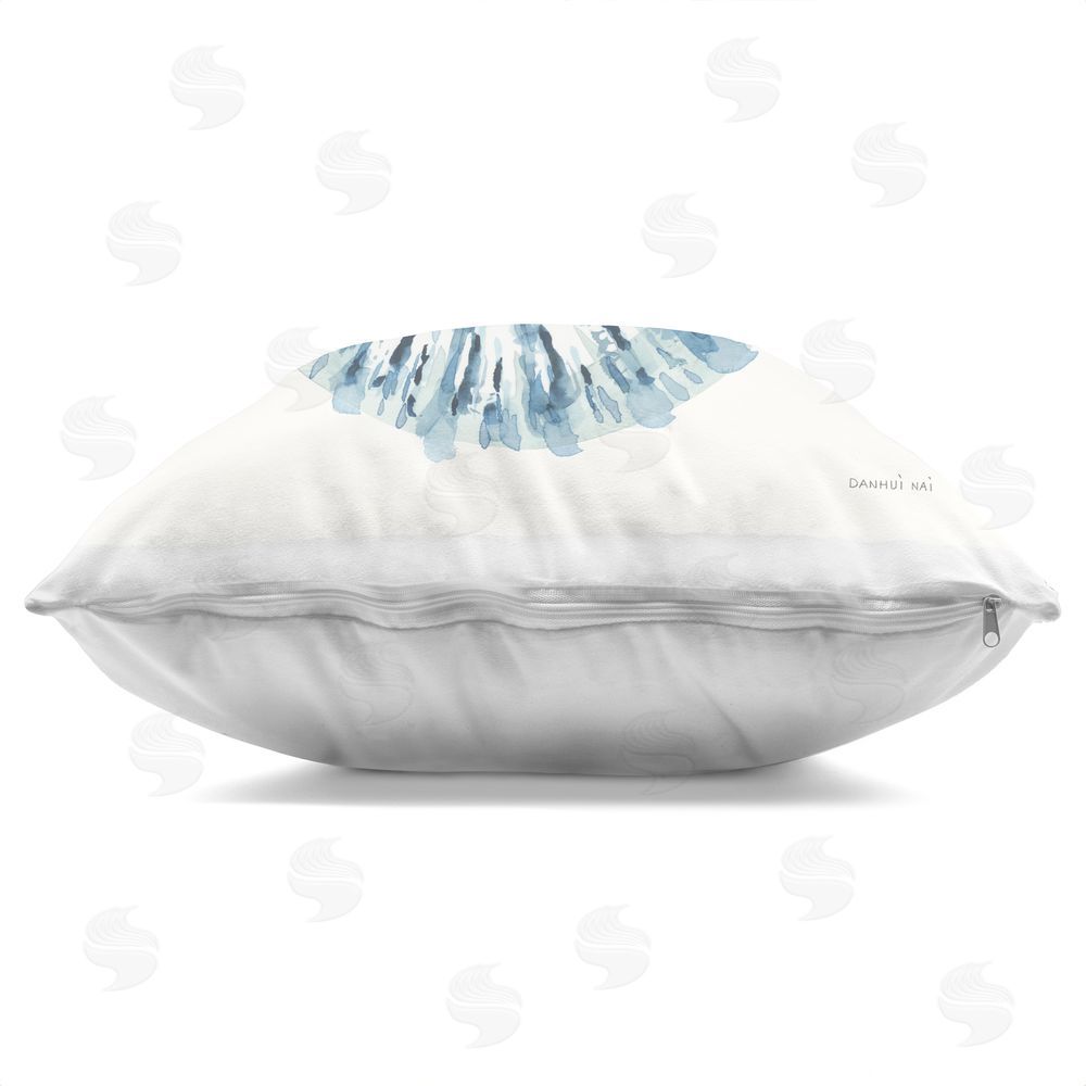 Danhui Nai Tidepool Treasures Nautilus Indoor Plush Polyester Square Throw Pillow Zipper Detail