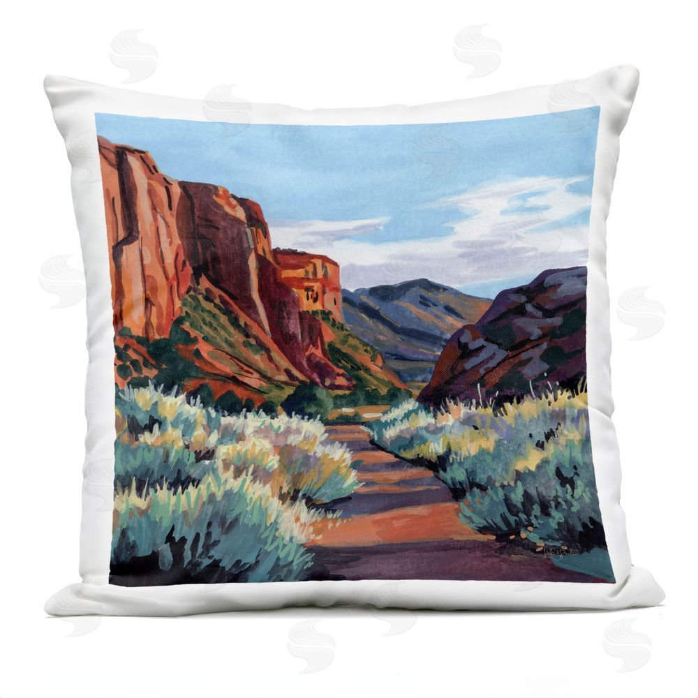 Kate Jarvik Birch Red Earth In The Late Afternoon Outdoor Quick-Dry Polyester Square Throw Pillow