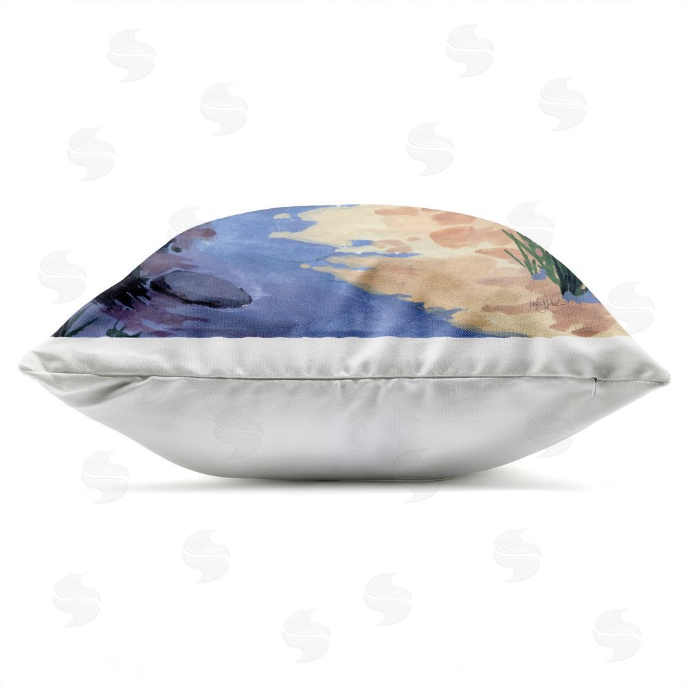 Kate Jarvik Birch Breezy Beach Pathway Outdoor Quick-Dry Polyester Square Throw Pillow Zipper Detail
