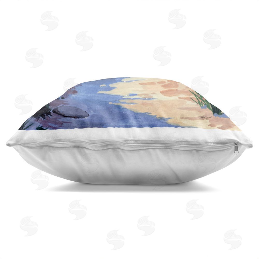 Kate Jarvik Birch Breezy Beach Pathway Indoor Plush Polyester Square Throw Pillow Zipper Detail