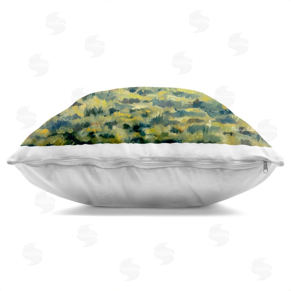 Mackenzie Nelson Sunrise Over Mountain Pasture Indoor Plush Polyester Square Throw Pillow Zipper Detail
