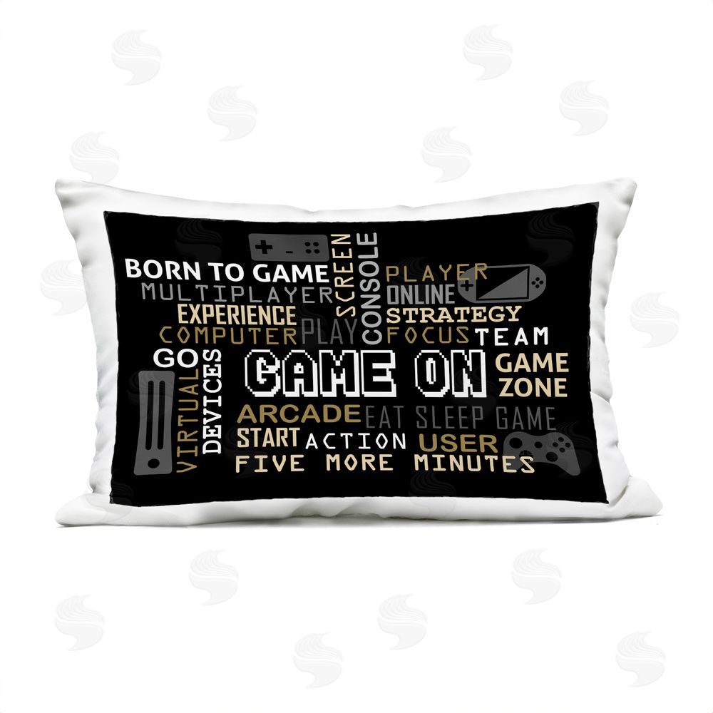 Kim Allen Game On Gamer Typography Outdoor Quick-Dry Polyester Lumbar Pillow