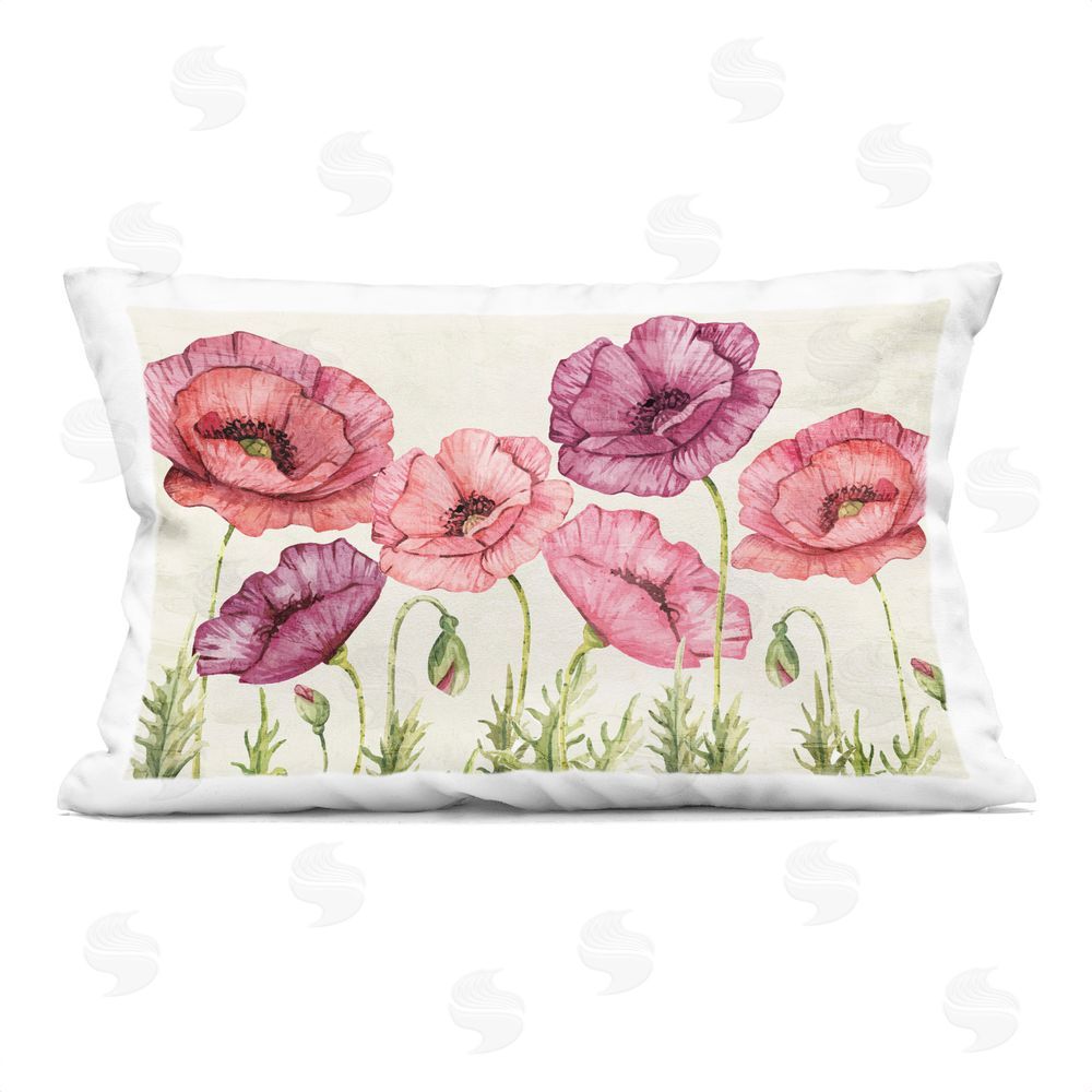Kim Allen Poppy Days Vintage Blooms Indoor Plush Polyester Lumbar Pillow