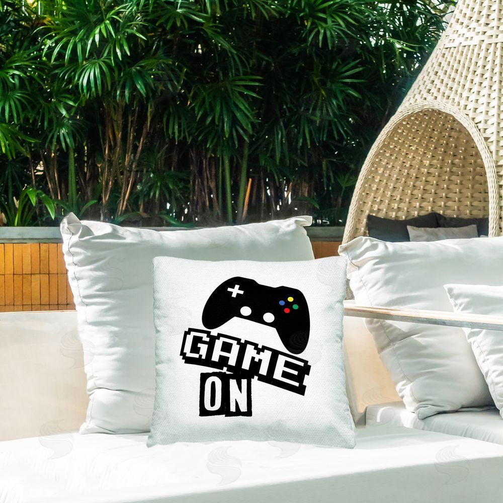Marcus Prime Playful Game On Outdoor Quick-Dry Polyester Printed Square Pillow on Patio