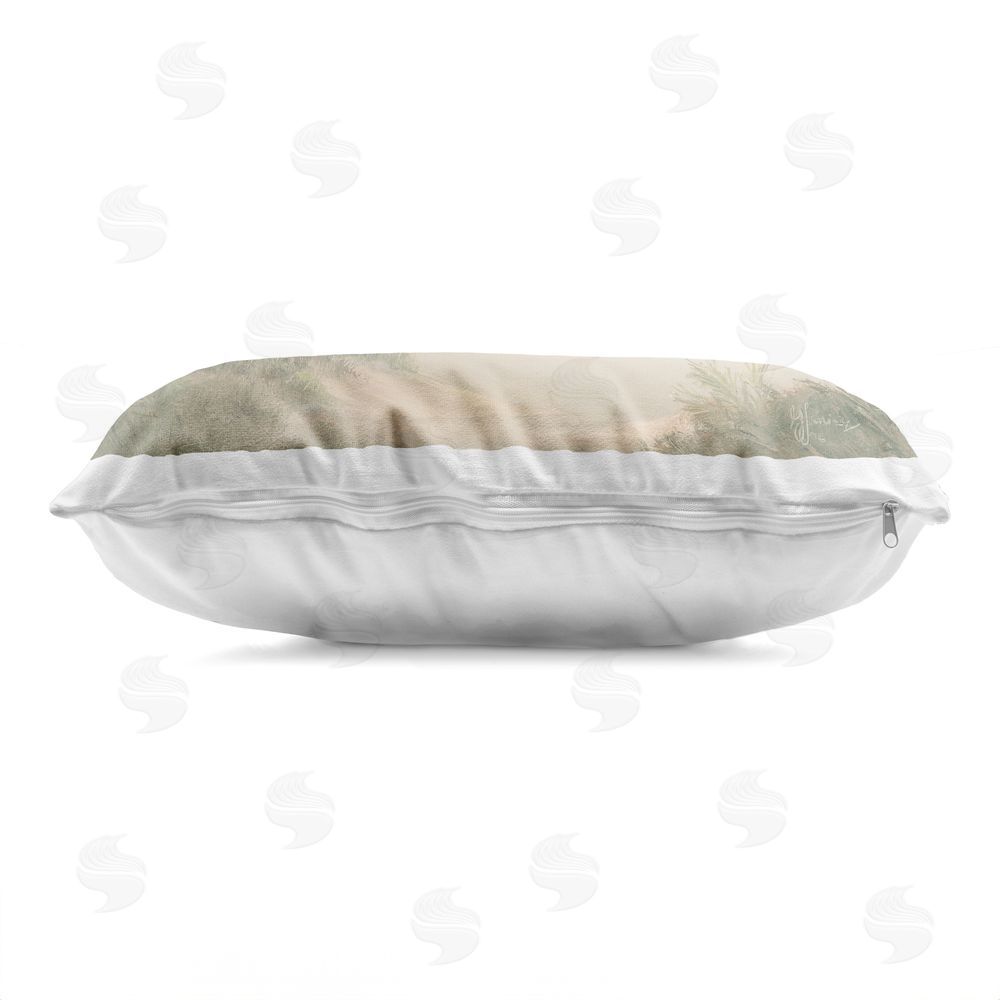 Georgia Janisse Calm Of The Morning Indoor Plush Polyester Lumbar Pillow Zipper Detail