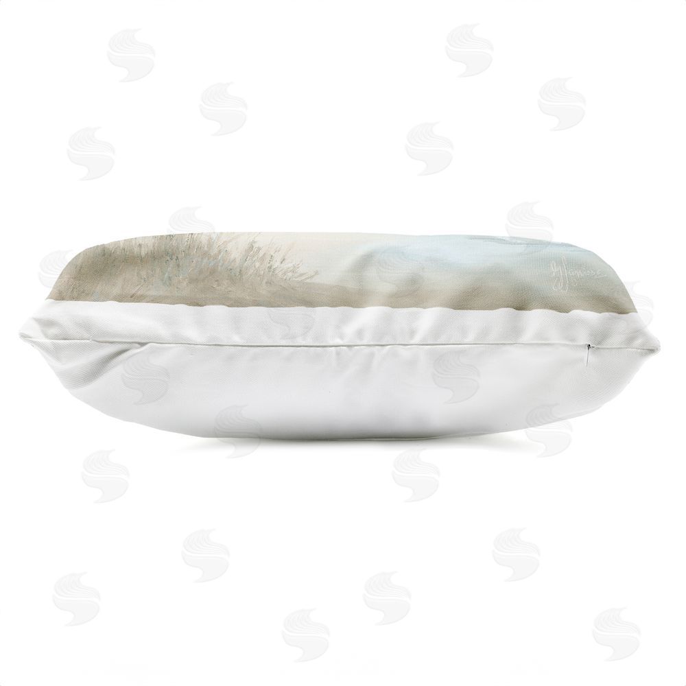Georgia Janisse Stormy Surf Beach View Outdoor Quick-Dry Polyester Lumbar Pillow Zipper Detail