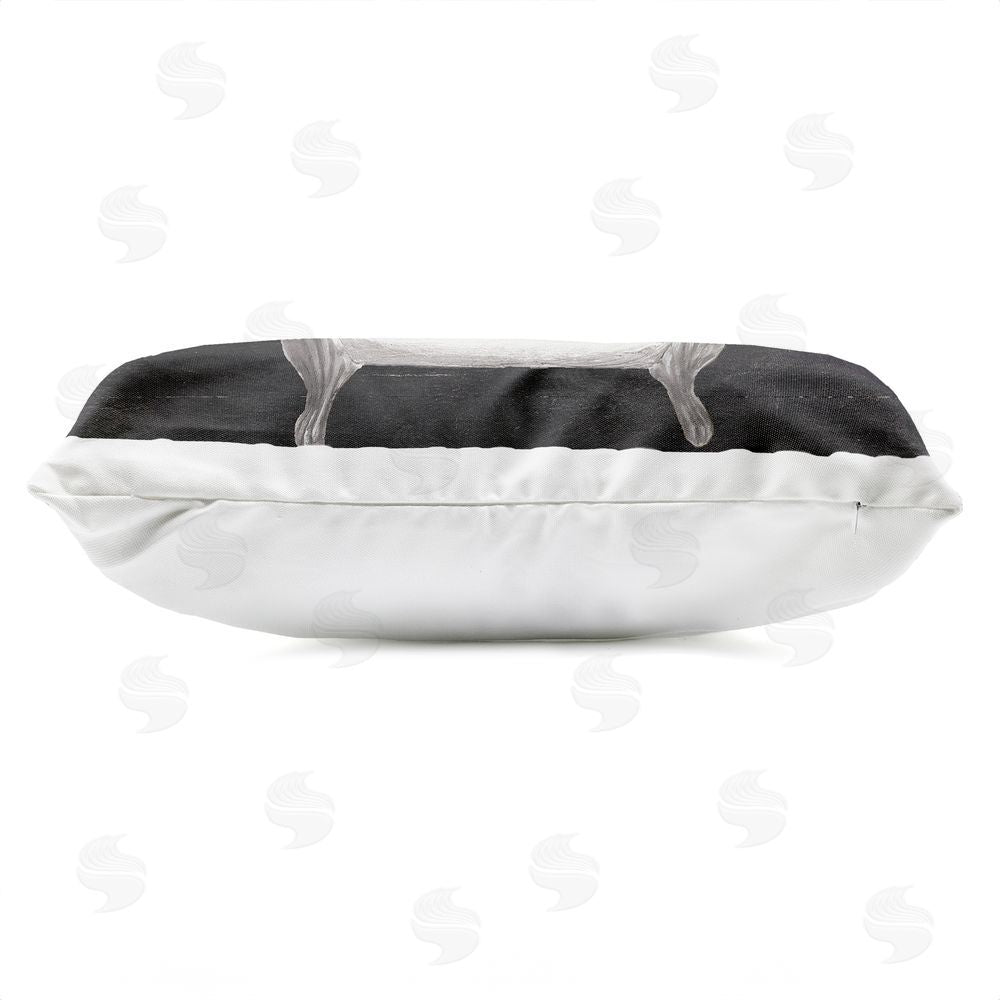 Masey St. Studios Floral Bath Time Cow Outdoor Quick-Dry Polyester Lumbar Pillow Zipper Detail