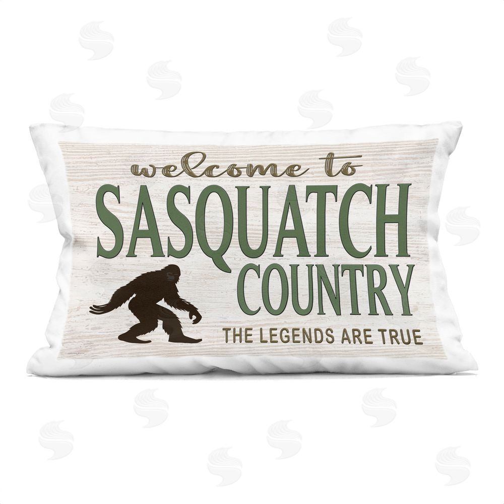 Seven Trees Design Welcome To Sasquatch Country Indoor Plush Polyester Lumbar Pillow