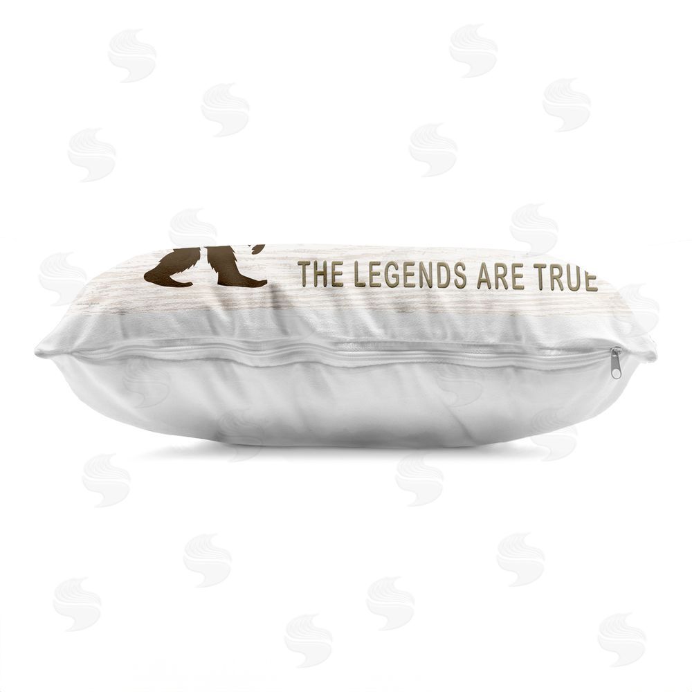 Seven Trees Design Welcome To Sasquatch Country Indoor Plush Polyester Lumbar Pillow Zipper Detail