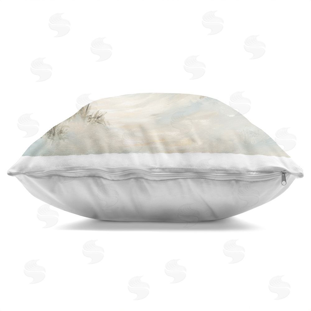 Georgia Janisse Pastel Sunset over Sandy Dunes Indoor Plush Polyester Square Throw Pillow Zipper Detail