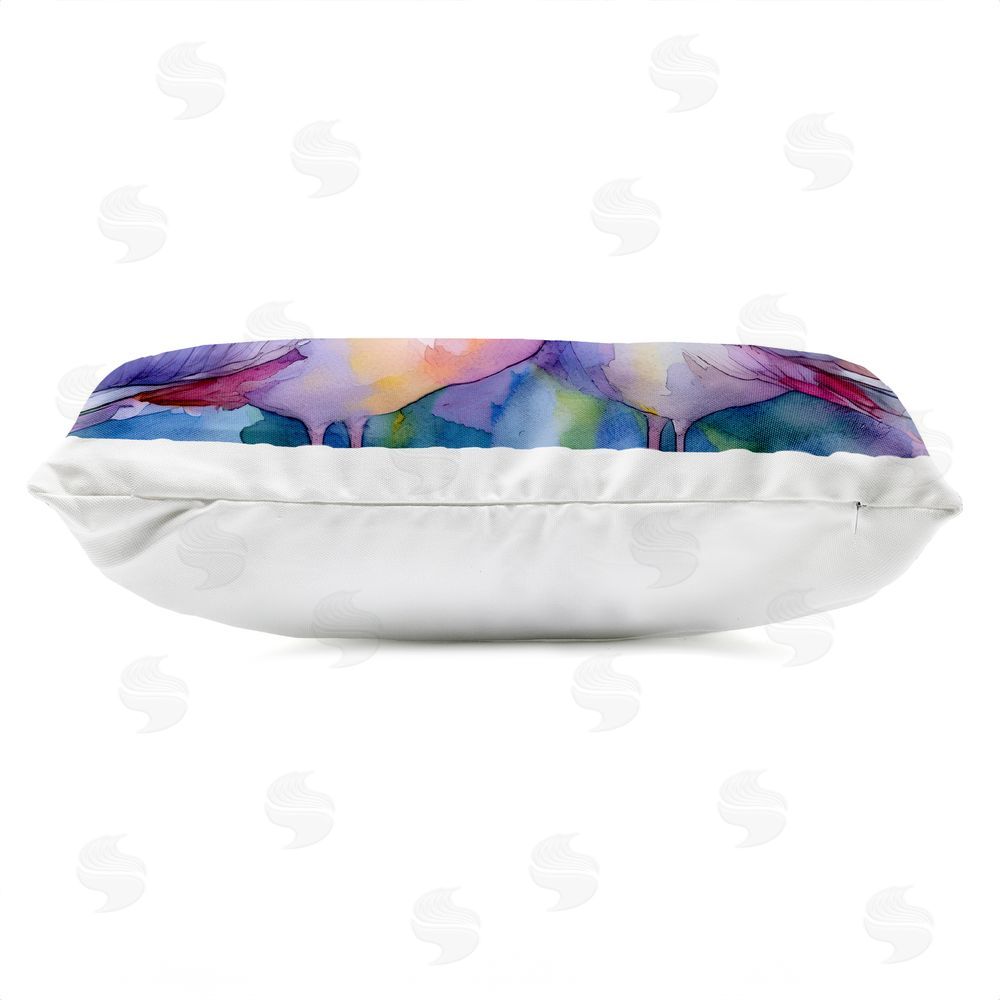 Shelly Craig Flamingo Love Pair Outdoor Quick-Dry Polyester Lumbar Pillow Zipper Detail