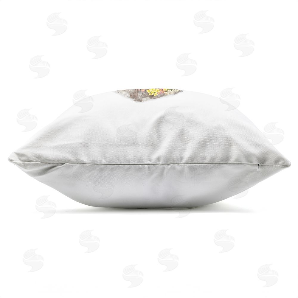 Beth Adoette Honeycomb with Botanicals Outdoor Quick-Dry Polyester Square Throw Pillow Zipper Detail