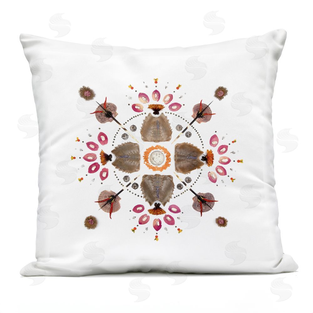 Beth Adoette Symmetrical Nautical Collection Outdoor Quick-Dry Polyester Square Throw Pillow