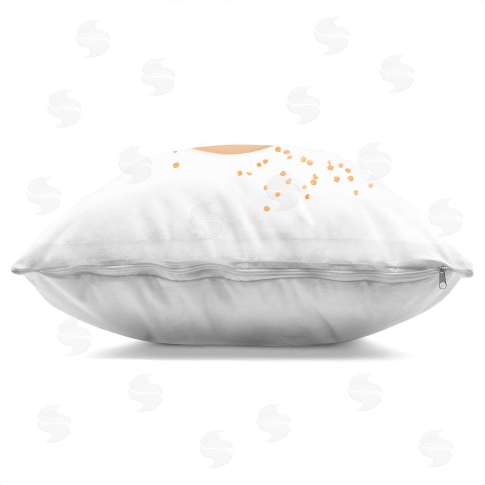 Beth Adoette Orange Nautilus Spiral Indoor Plush Polyester Square Throw Pillow Zipper Detail