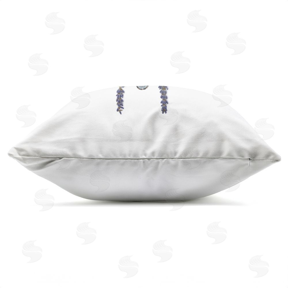 Beth Adoette Lavender & Delicate Wings Outdoor Quick-Dry Polyester Square Throw Pillow Zipper Detail