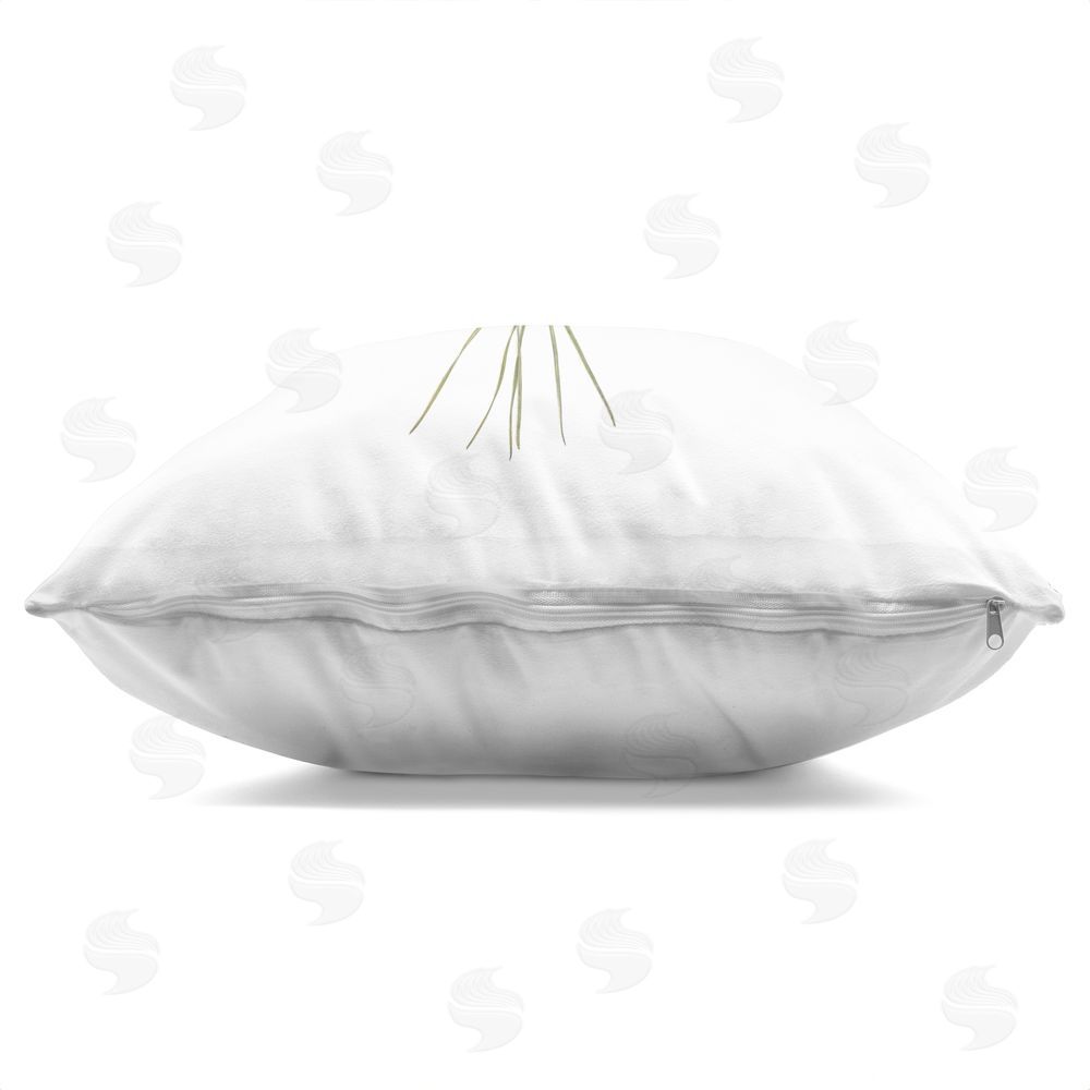 Beth Adoette Seashell & Leaf Symmetry Indoor Plush Polyester Square Throw Pillow Zipper Detail