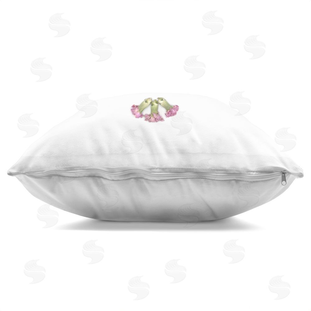 Beth Adoette Clam Shells & Botanicals Pattern Indoor Plush Polyester Square Throw Pillow Zipper Detail