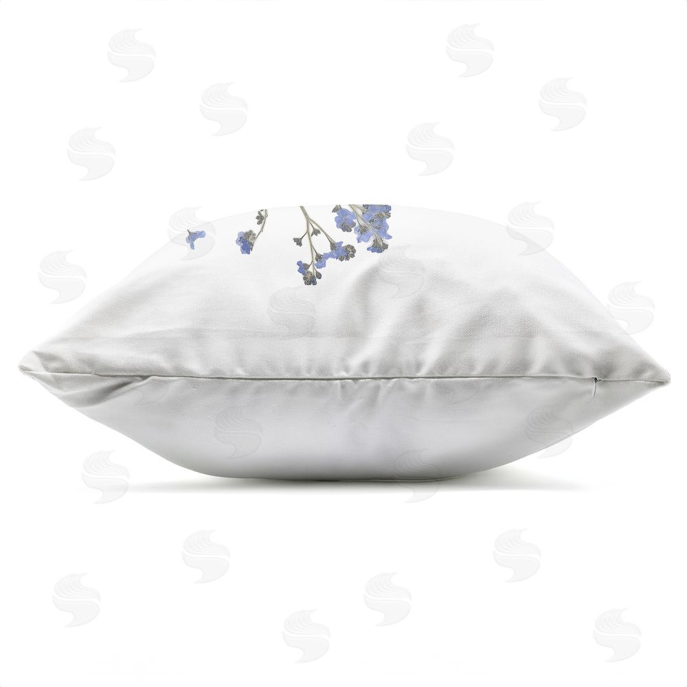 Beth Adoette Feathered Nest & Blue Florals Outdoor Quick-Dry Polyester Square Throw Pillow Zipper Detail