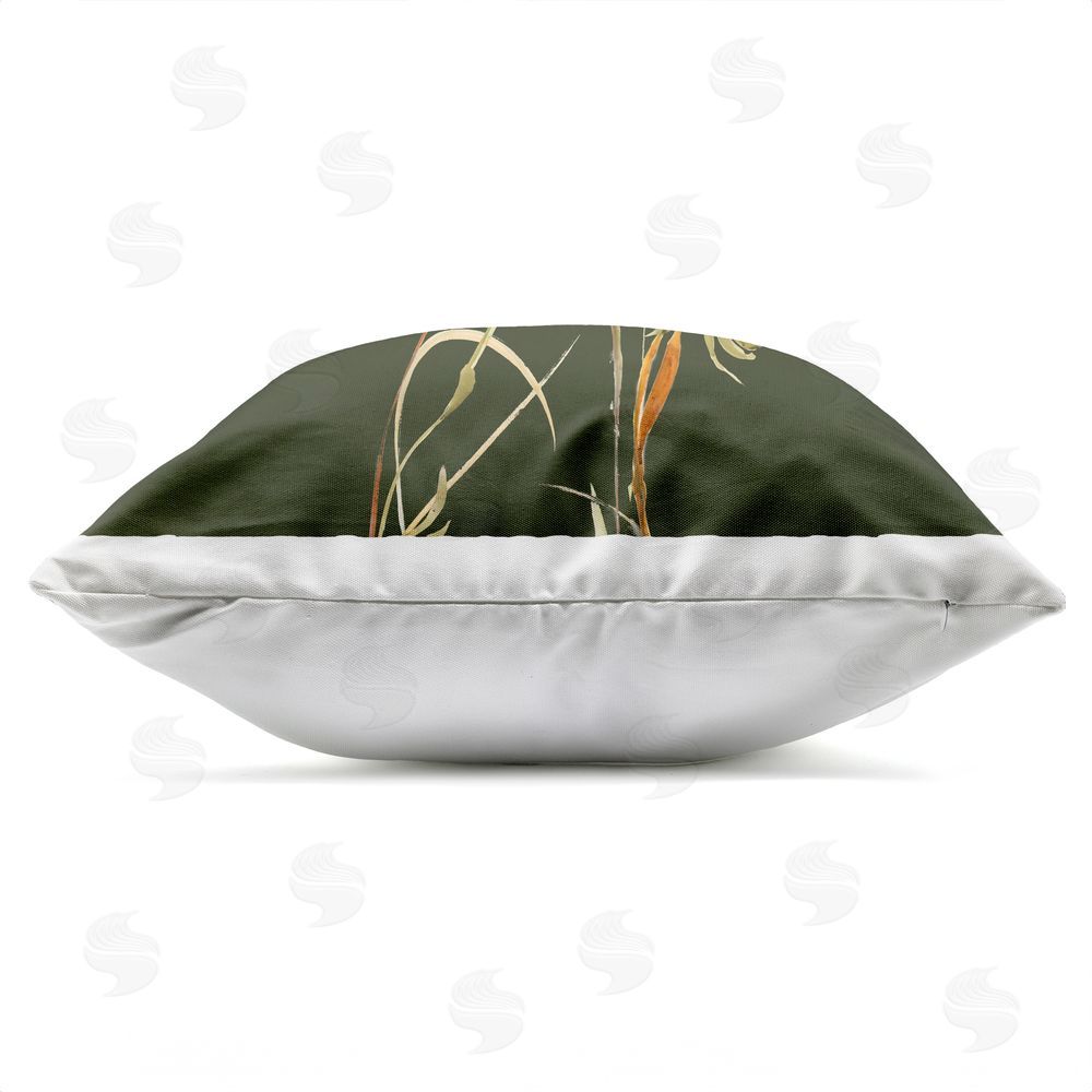 Liz Jardine Blooming Wildflower Branch Outdoor Quick-Dry Polyester Square Throw Pillow Zipper Detail