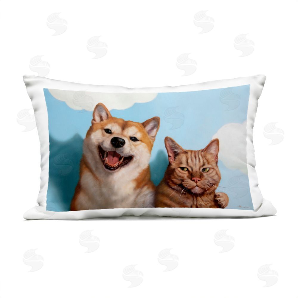 Lucia Heffernan Adopted Brother Dog & Cat Outdoor Quick-Dry Polyester Lumbar Pillow