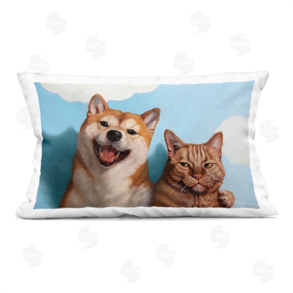 Lucia Heffernan Adopted Brother Dog & Cat Indoor Plush Polyester Lumbar Pillow