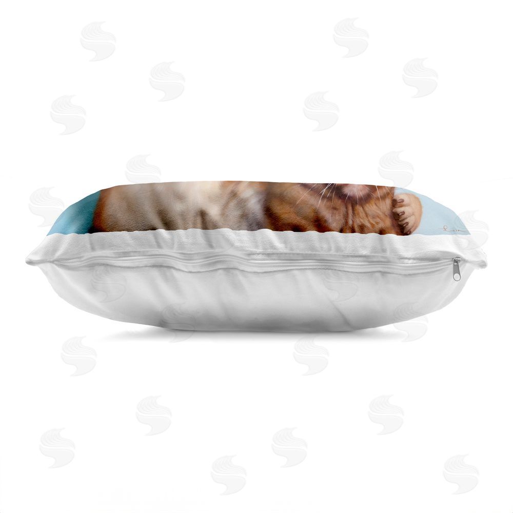 Lucia Heffernan Adopted Brother Dog & Cat Indoor Plush Polyester Lumbar Pillow Zipper Detail