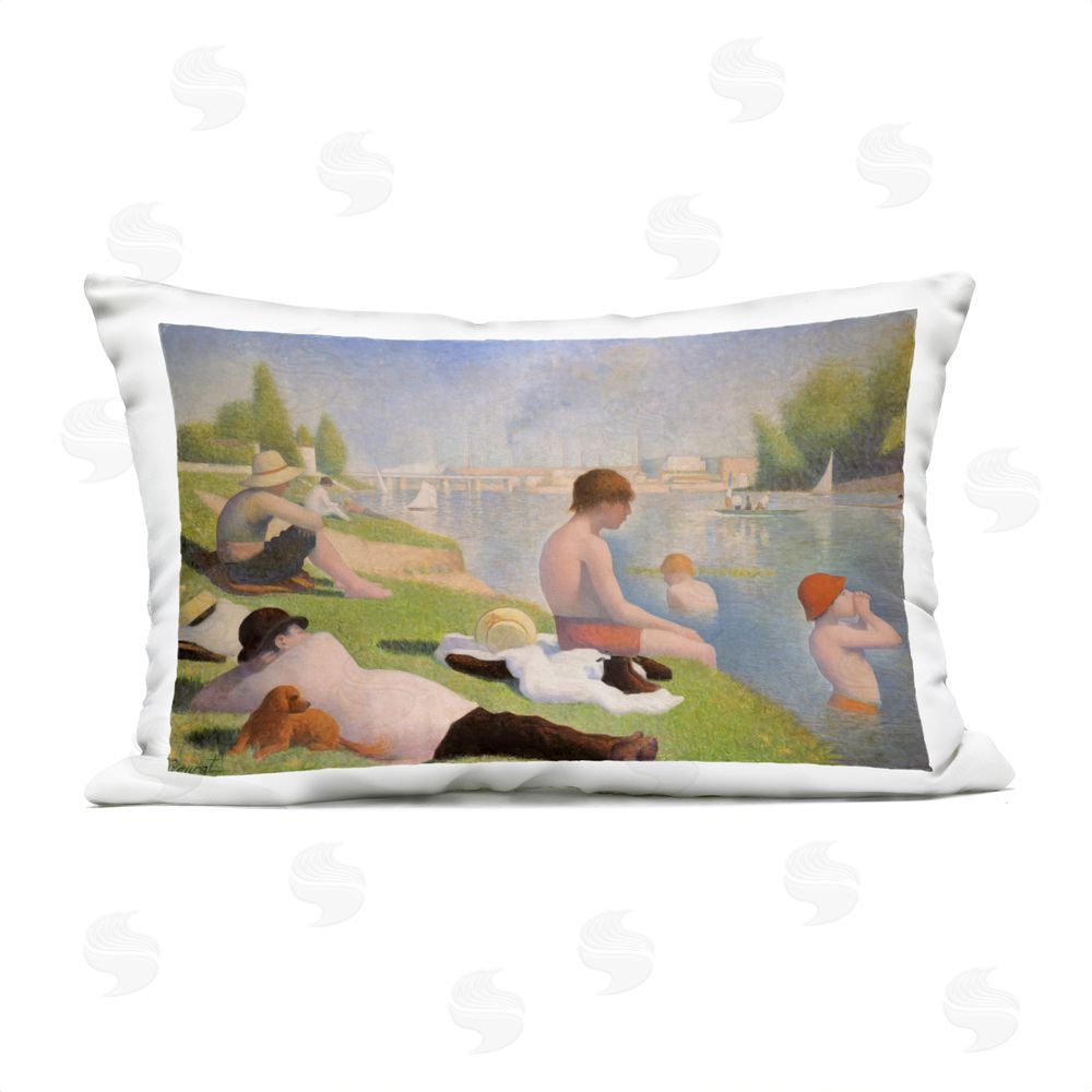 Georges Seurat Afternoon Bathers Georges Seurat Outdoor Quick-Dry Polyester Lumbar Pillow