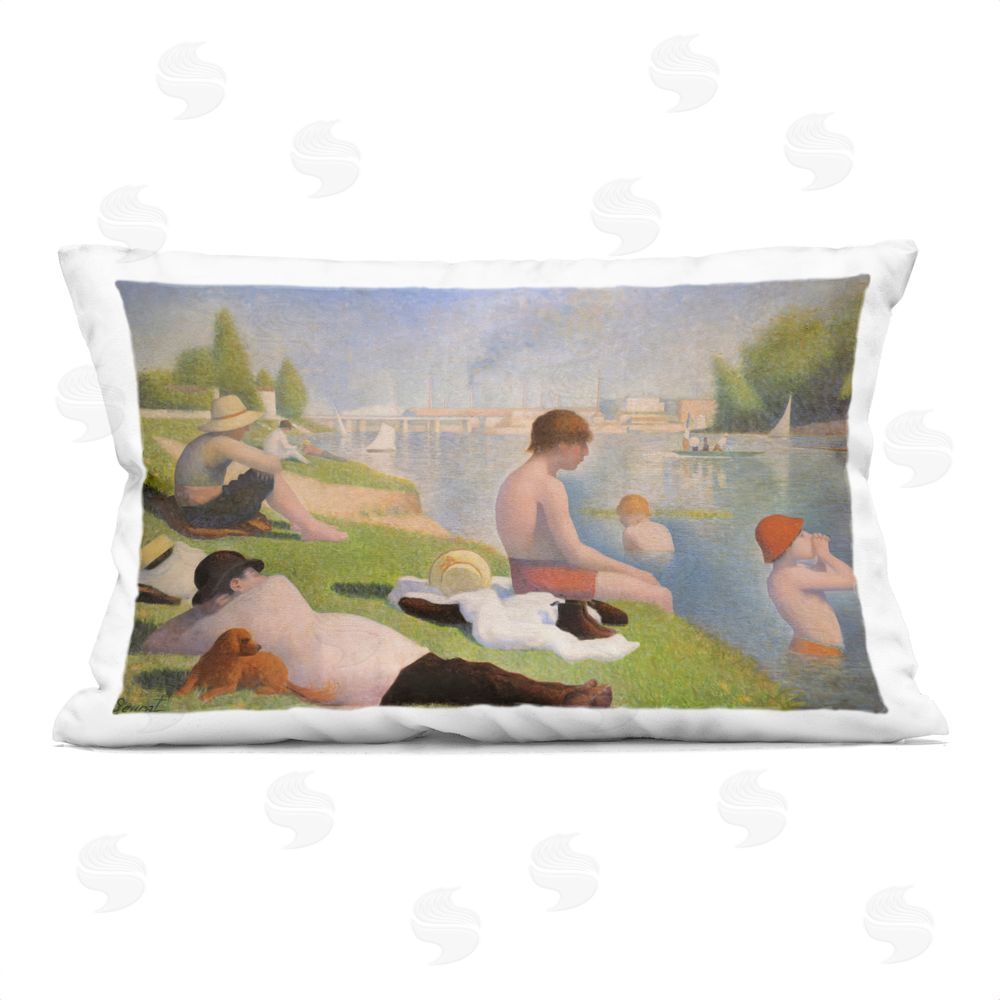Georges Seurat Afternoon Bathers Georges Seurat Indoor Plush Polyester Lumbar Pillow