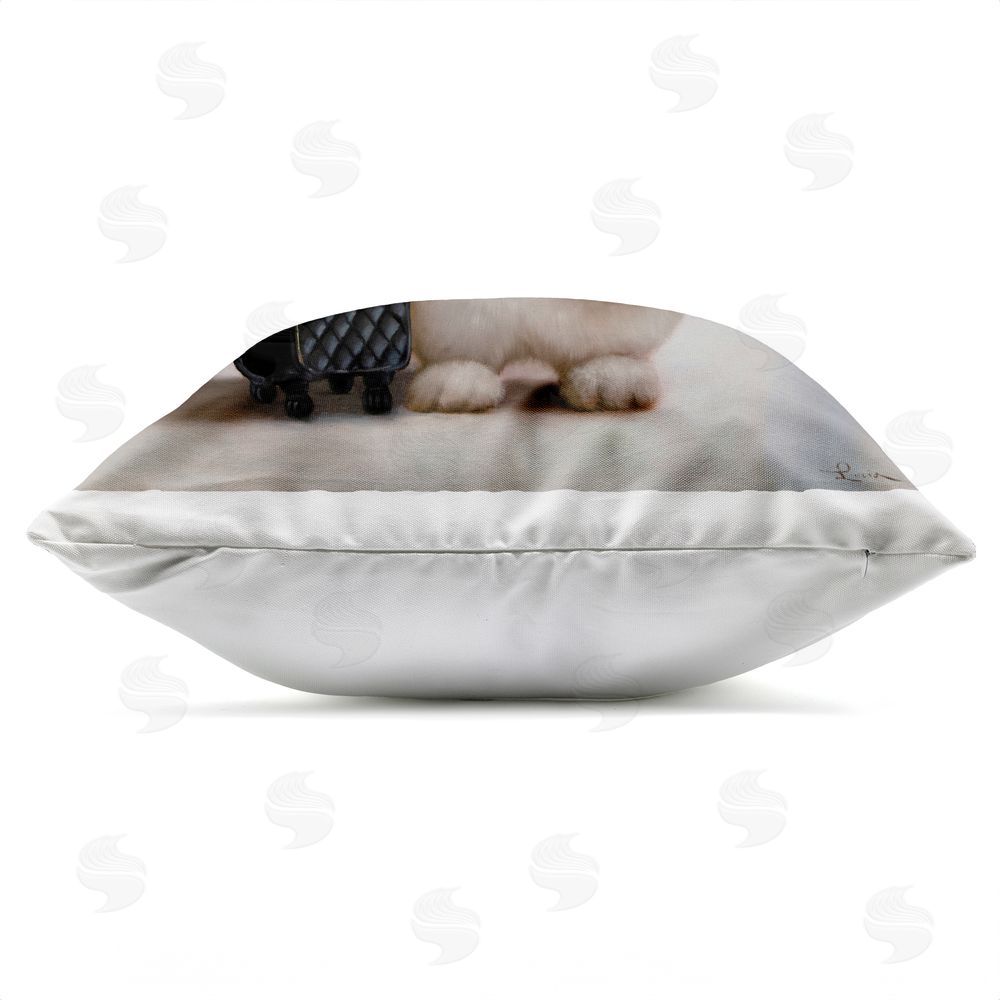 Lucia Heffernan Bun Voyage Traveling Rabbit Outdoor Quick-Dry Polyester Square Throw Pillow Zipper Detail