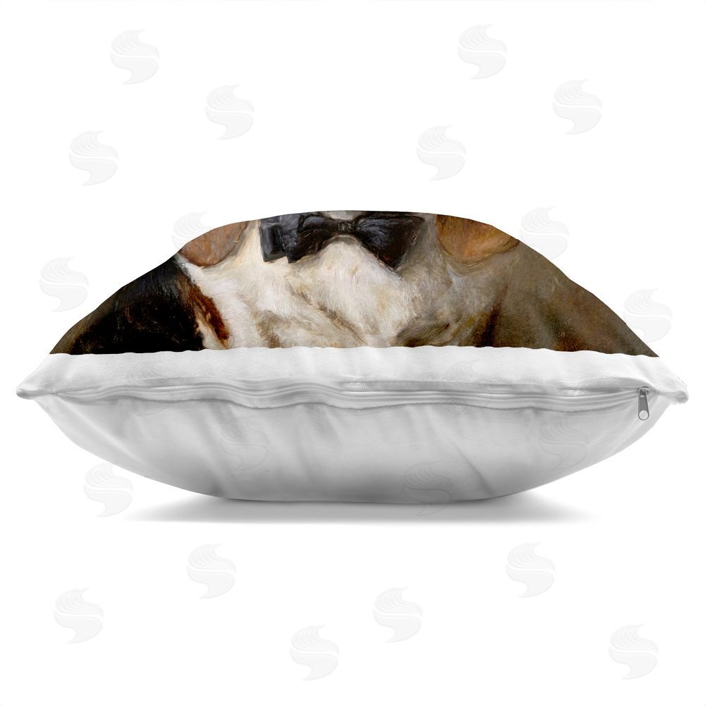 Tina LeCour Loyal Gentleman Basset Hound Indoor Plush Polyester Square Throw Pillow Zipper Detail