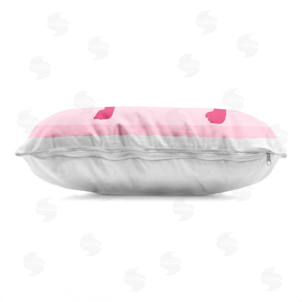 Stupell Studio Pink Dachshund With Martinis Printed Lumbar Throw Pillow Side View with Zipper Detail