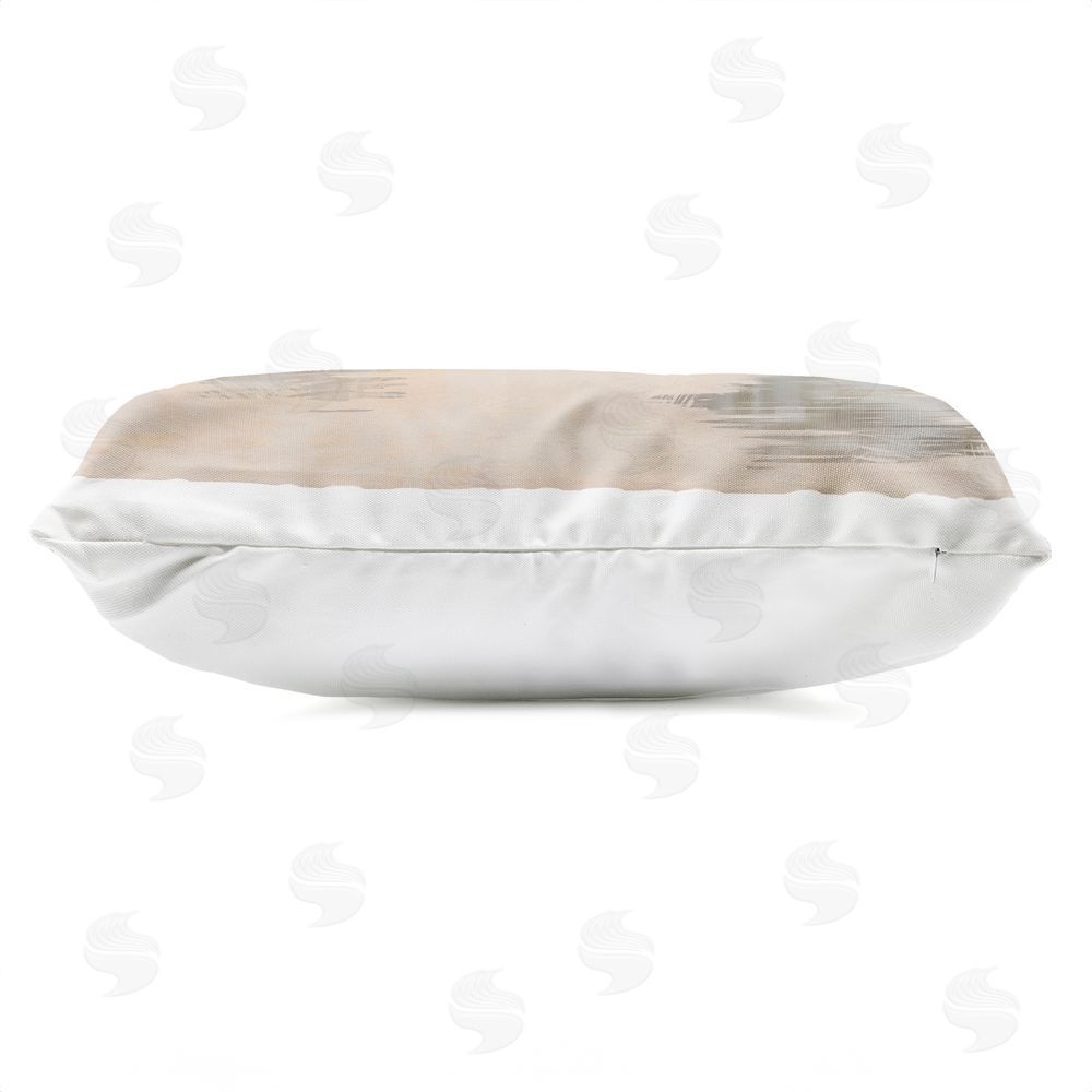 Ziwei Li Scurrying Sandpipers on Wet Sand Outdoor Quick-Dry Polyester Lumbar Pillow Zipper Detail