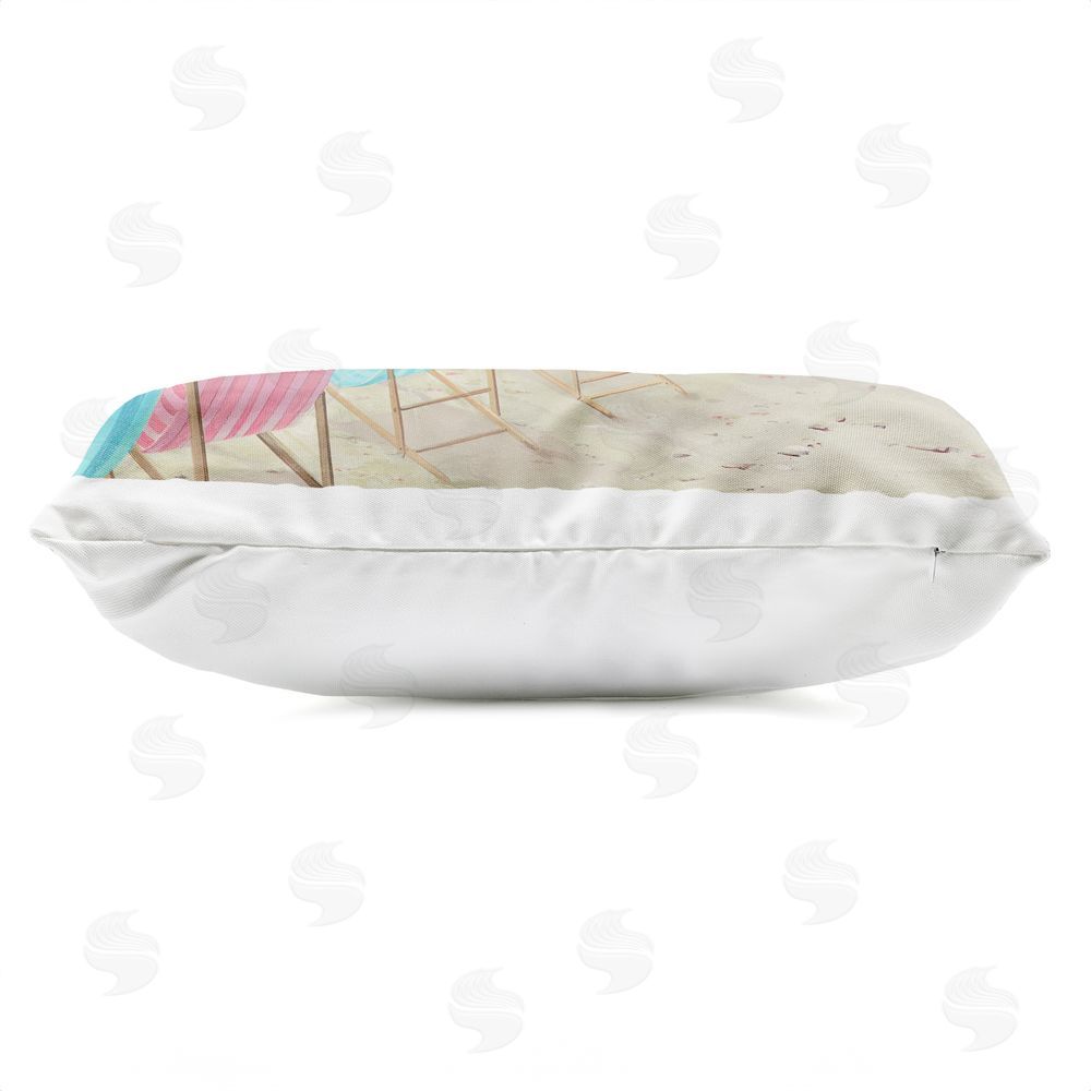 Lorenzo Collective Umbrellas & Chairs in Alternating Colors Outdoor Quick-Dry Polyester Lumbar Pillow Zipper Detail
