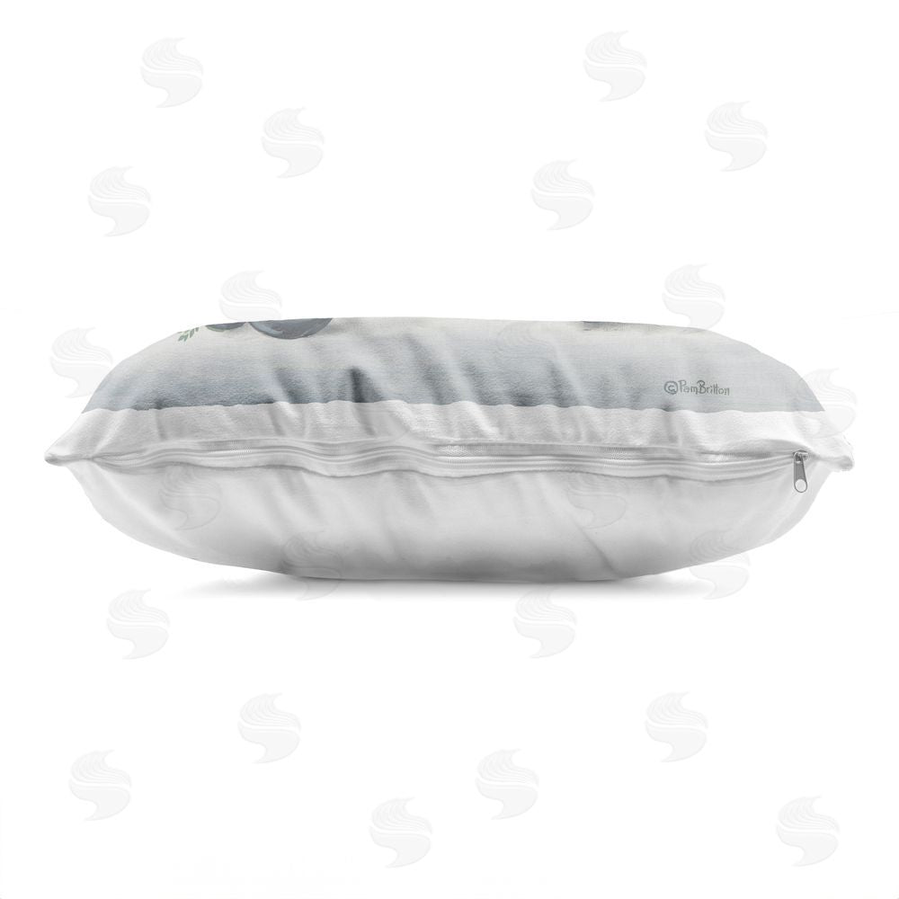 Pam Britton Vintage Truck with Fresh Blooms Indoor Plush Polyester Lumbar Pillow Zipper Detail