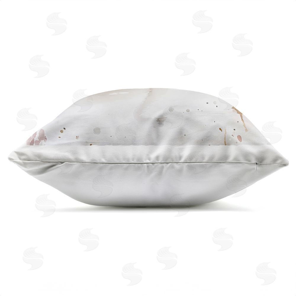 Creative Studio Swan with Crown in Pastels Outdoor Square Printed Throw Pillow Side View with Zipper Detail